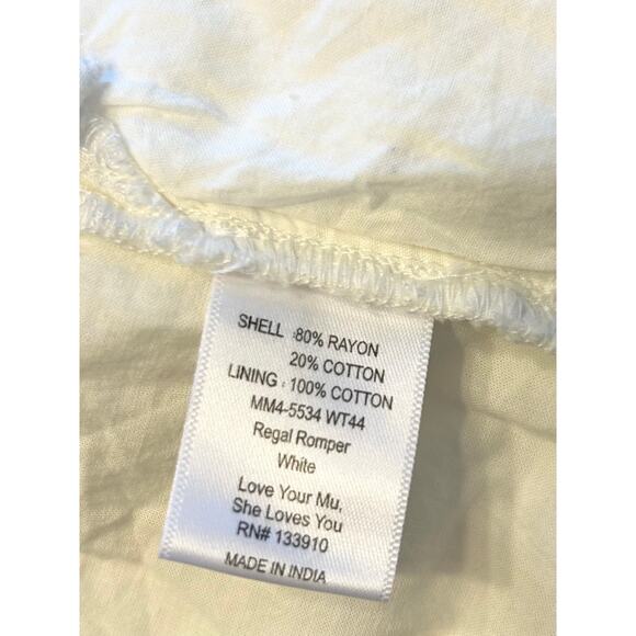 Show Me Your Mumu Regal Cotton Romper in White S - Picture 9 of 12